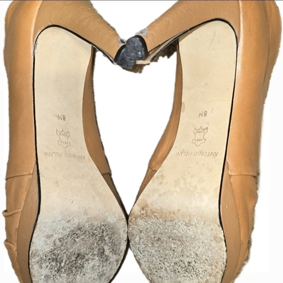 Antonio Melani Stiletto Peep Toe Booties in Tan - Ladies Size 8M - Picture 5 of 9